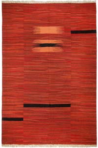 Kırmızı Yeni Kök Boya El Dokuma Kilim - 183 cm x 270 cm