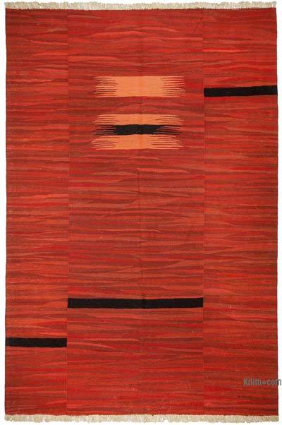 Kırmızı Yeni Kök Boya El Dokuma Kilim - 183 cm x 270 cm