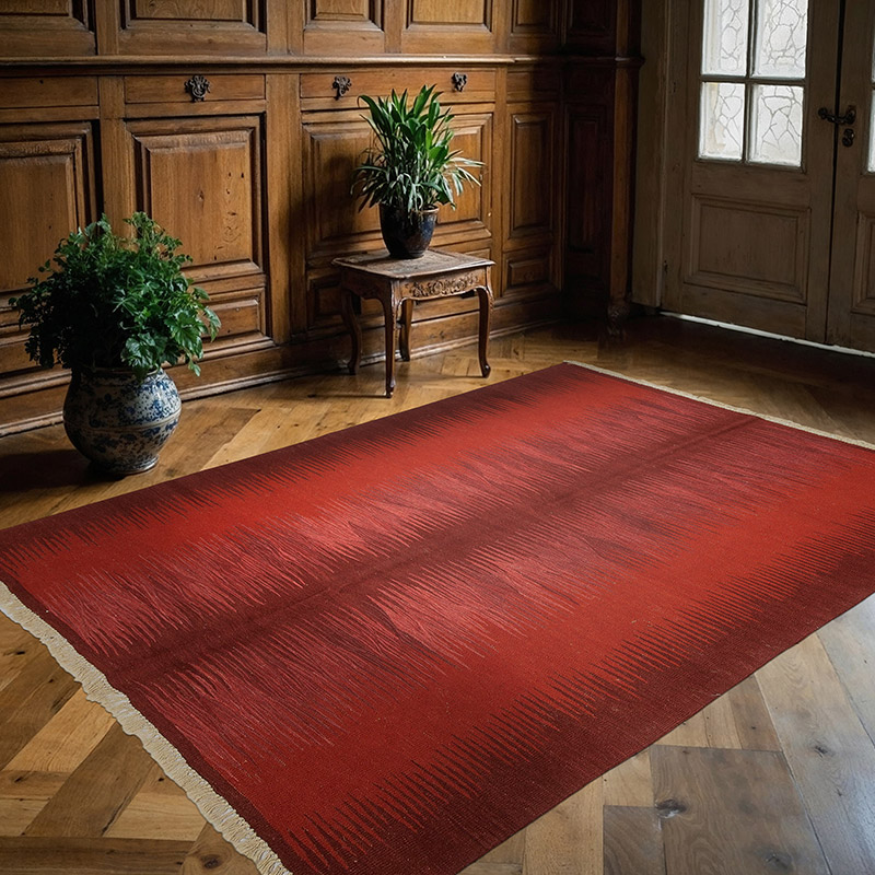 Red New Handwoven Turkish Kilim Rug - K0033148
