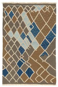 Brown New Handwoven Turkish Kilim Rug - 5' 11" x 8' 2" (71" x 98")