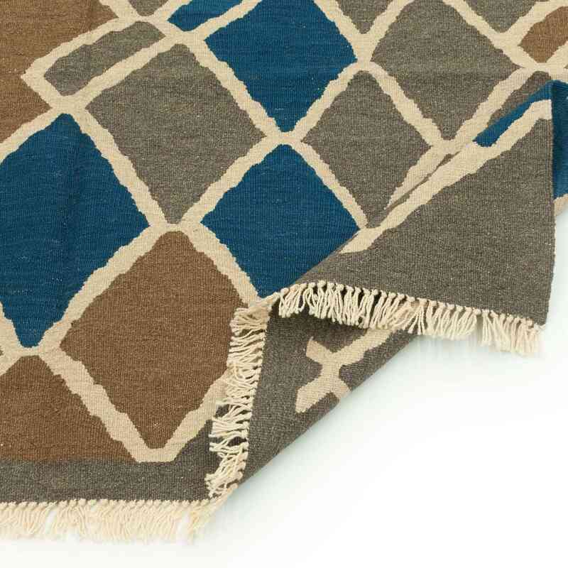 Kahverengi Yeni Kök Boya El Dokuma Kilim - 181 cm x 248 cm - K0033149