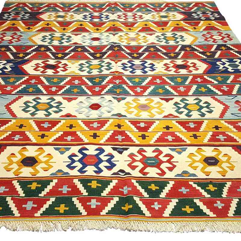 Çok Renkli Yeni El Dokuma Kilim - K0033153