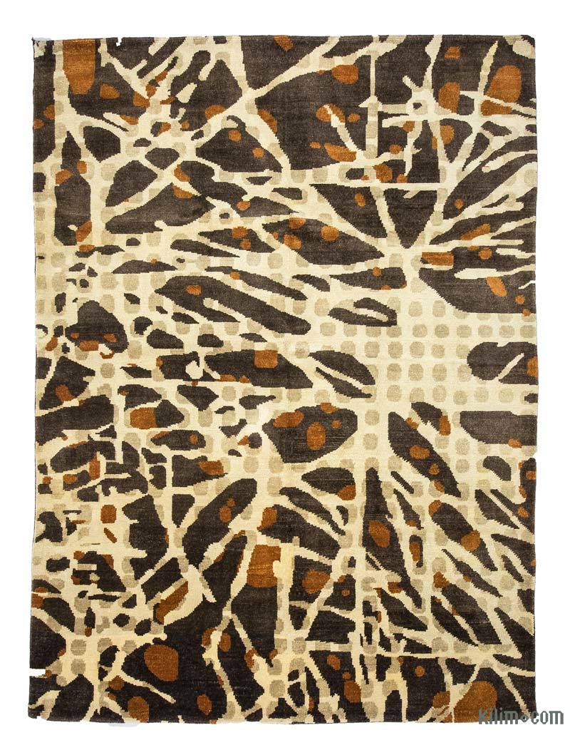 Marrón, Beige Nueva Alfombra Turca De Pila - 204 cm x 276 cm - K0033168