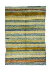 Blue, Green New Turkish Pile Rug - 3' 11" x 5' 10" (47" x 70")