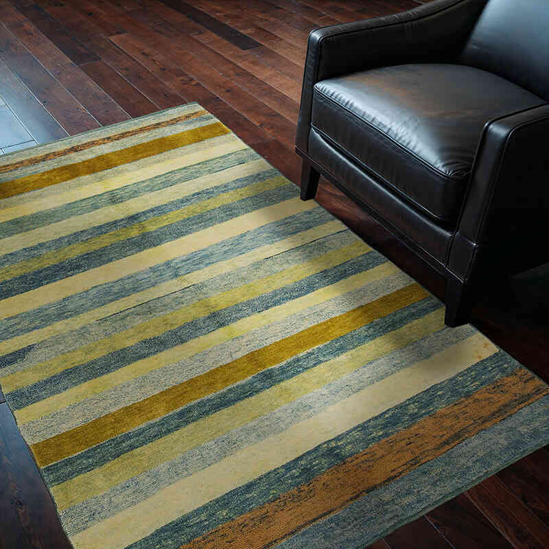 Lacivert, Yeşil Yeni Kök Boya Halı - 119 cm x 177 cm - K0033172
