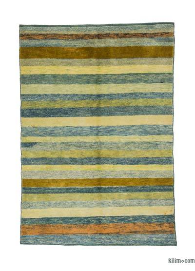 Blue, Green New Turkish Pile Rug - 3' 11" x 5' 10" (47 in. x 70 in.)
