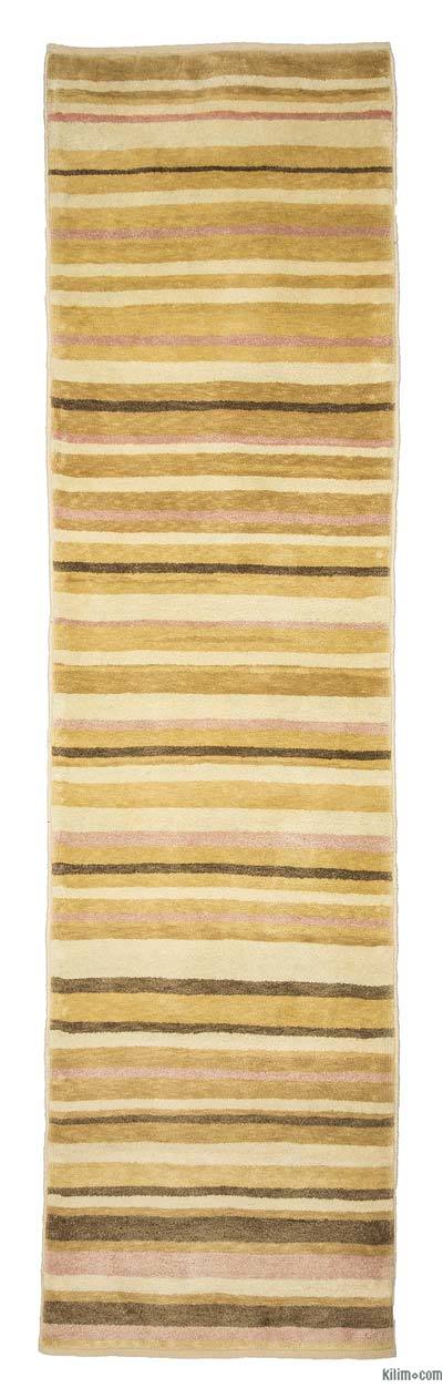 Yellow New Turkish Pile Rug - 2' 7" x 9' 9" (31 in. x 117 in.)