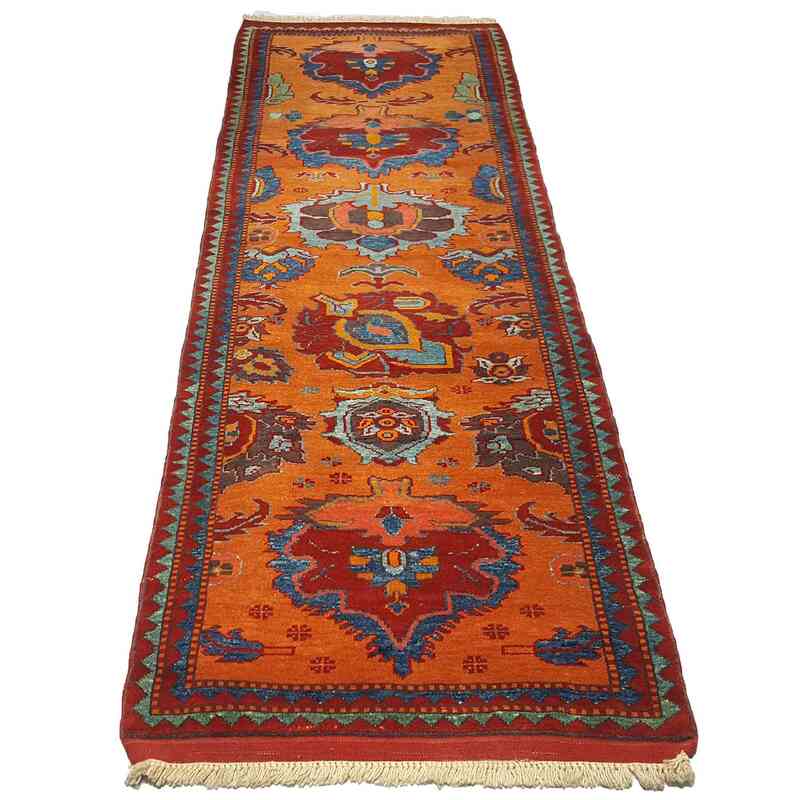 Yellow New Turkish Pile Runner Rug - K0033176