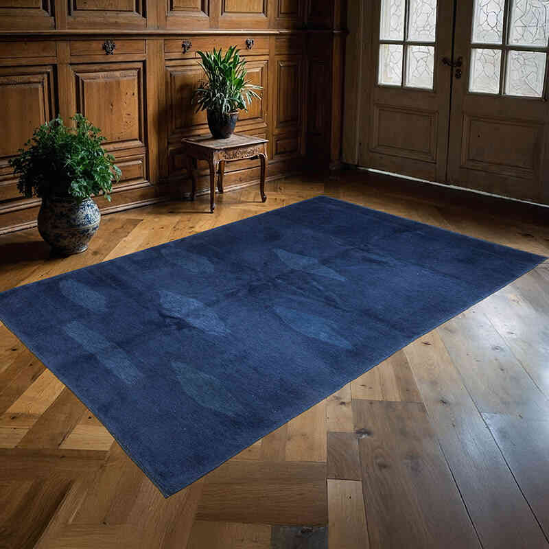 Blue New Turkish Pile Rug - 5' 1" x 7' 10" (61" x 94") - K0033182