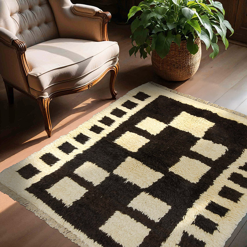 Marrón, Beige Nueva Alfombra Turca Tulu - K0033186