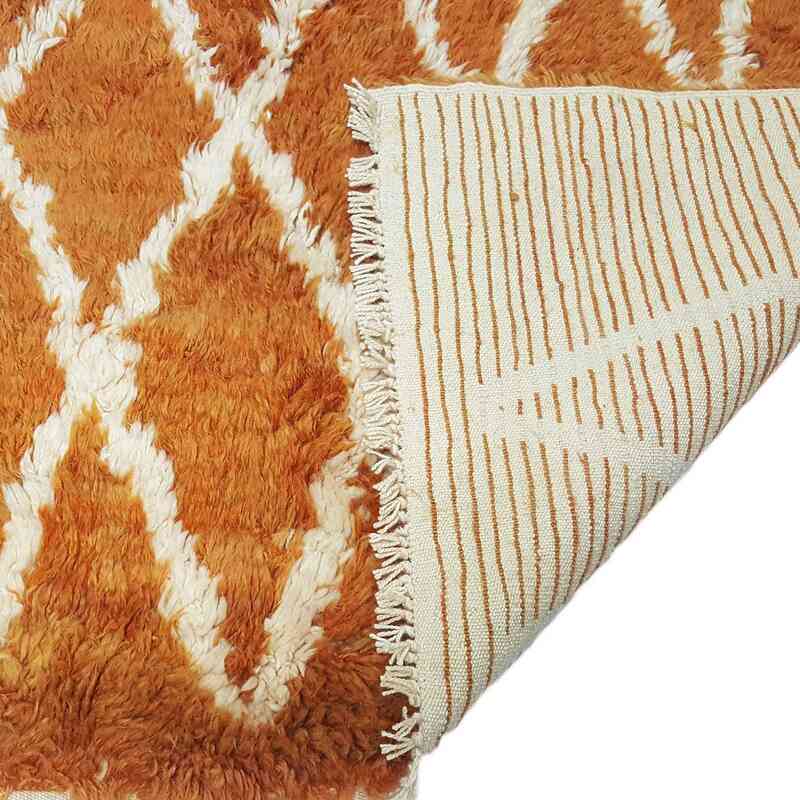 Sarı, Bej Yeni Fas Stili El Dokuma Tulu - 255 cm x 280 cm - K0033187