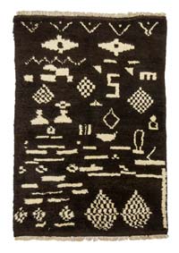Kahverengi Yeni Fas Stili El Dokuma Tulu - 117 cm x 170 cm