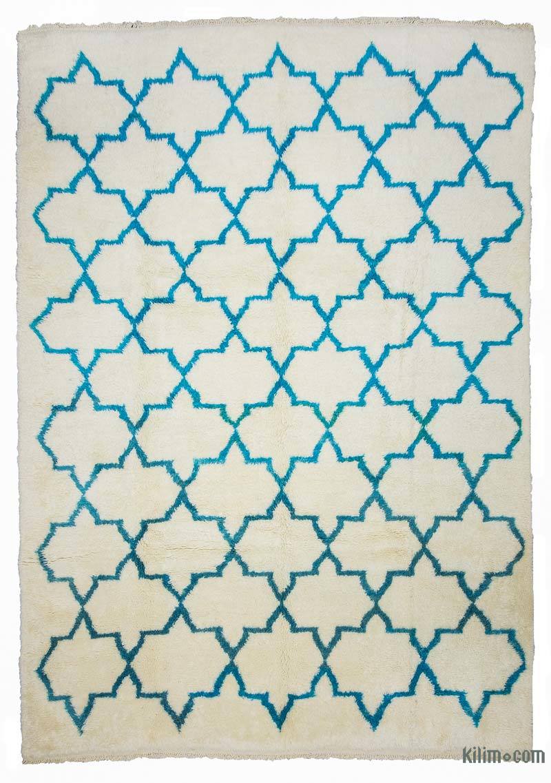 Beige New Moroccan Style Hand-Knotted Tulu Rug - 8' 6" x 12' 2" (102" x 146") - K0033192