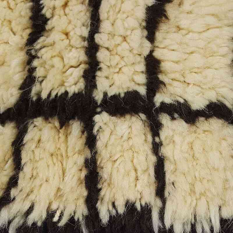 Beige, Brown New Moroccan Style Hand-Knotted Tulu Rug - 3' 3" x 5' 8" (39" x 68") - K0033194