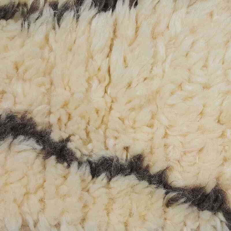 Beige, Brown New Moroccan Style Hand-Knotted Tulu Rug - 3' 10" x 4' 9" (46" x 57") - K0033195