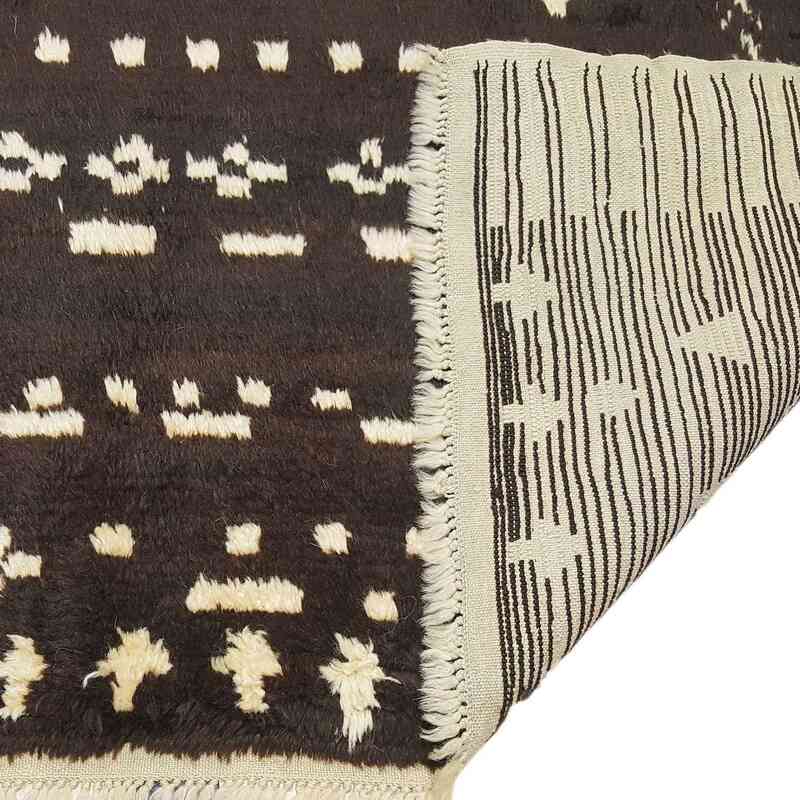 Brown, Beige New Moroccan Style Hand-Knotted Tulu Rug - 5' 9" x 6' 4" (69" x 76") - K0033197
