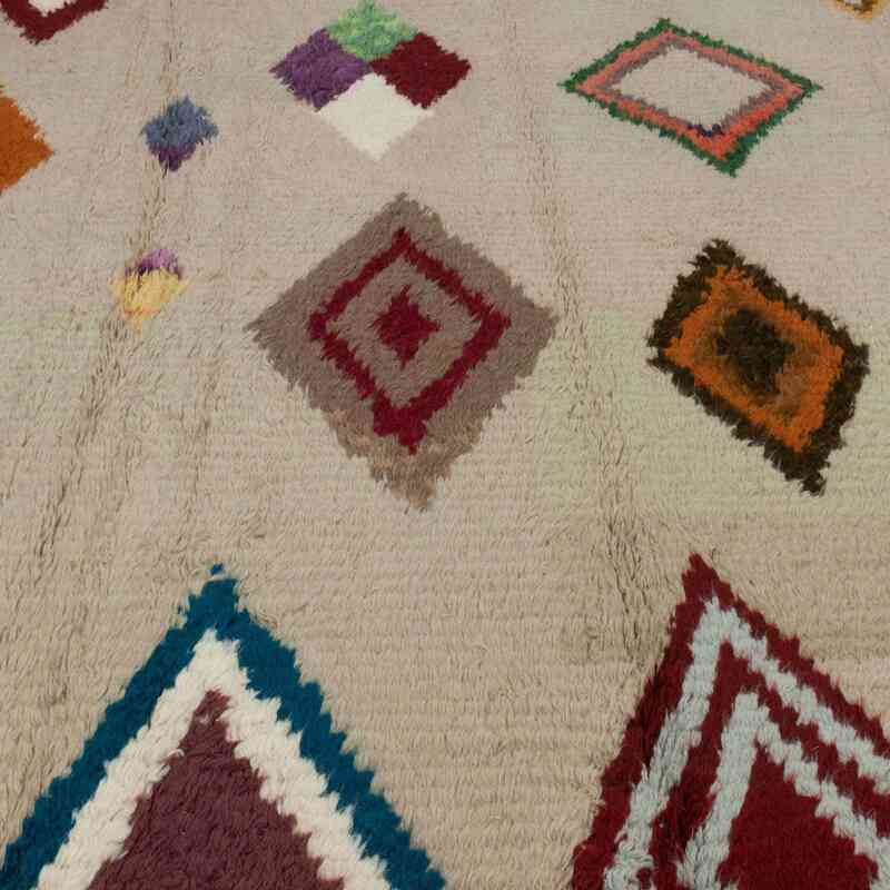 Bej, Çok Renkli Yeni Fas Stili El Dokuma Tulu - 272 cm x 368 cm - K0033198