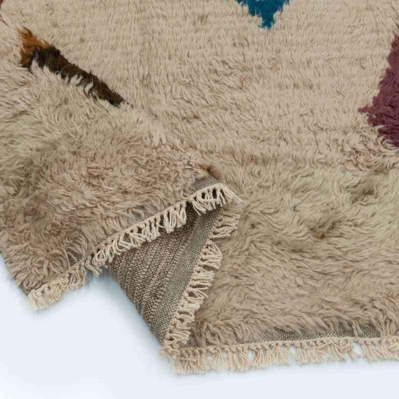 Bej, Çok Renkli Yeni Fas Stili El Dokuma Tulu - 272 cm x 368 cm - K0033198