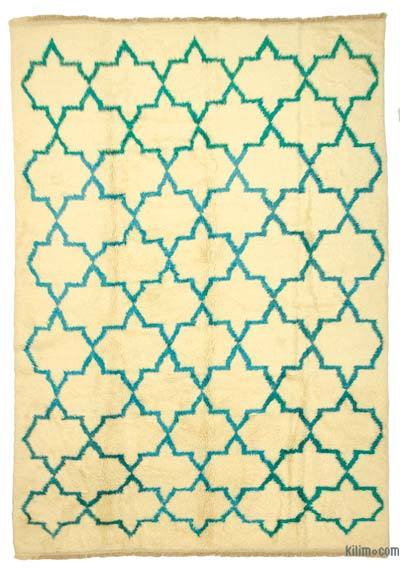 Beige Moroccan Style Hand-Knotted Tulu Rug - 8' 8" x 12' 2" (104 in. x 146 in.)