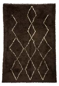 Brown New Moroccan Style Hand-Knotted Tulu Rug - 6' 4" x 9' 5" (76" x 113")
