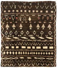 Brown New Moroccan Style Hand-Knotted Tulu Rug - 8' 2" x 9' 8" (98" x 116")