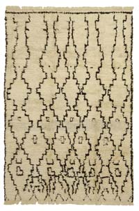 Beige, Marrón Alfombra "Tulu" de estilo marroquí anudada a mano - 185 cm x 280 cm