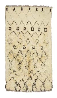 Bej, Kahverengi Yeni Fas Stili El Dokuma Tulu - 122 cm x 220 cm