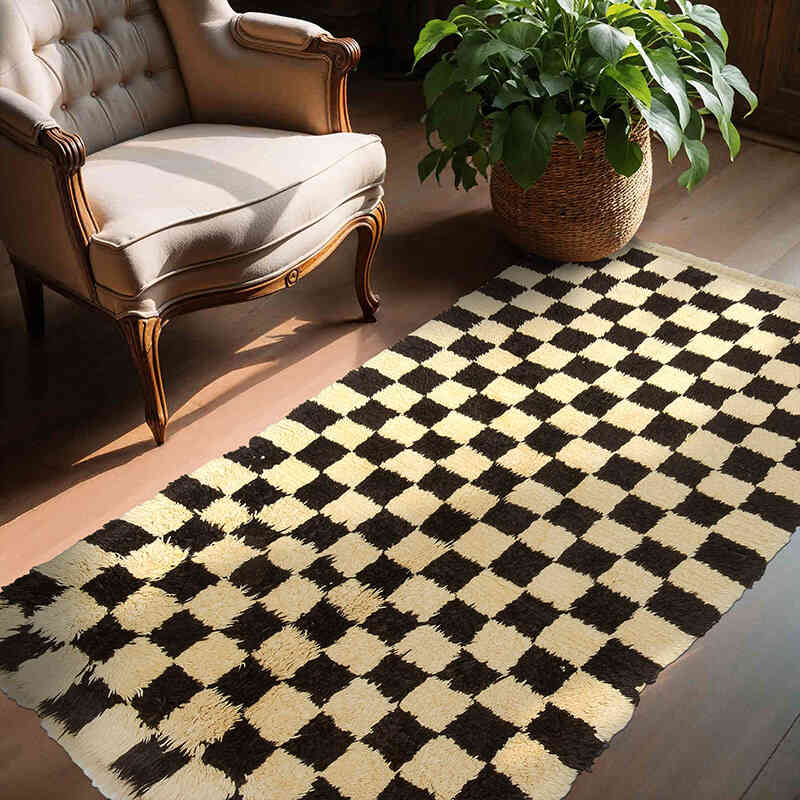 Marrón, Beige Nueva Alfombra Turca Tulu - 133 cm x 193 cm - K0033210