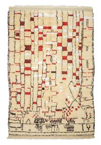 Beige New Moroccan Style Hand-Knotted Tulu Rug - 6'  x 8' 10" (72" x 106")