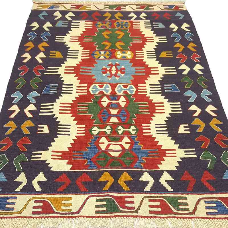 Çok Renkli Yeni El Dokuma Kilim - K0033236