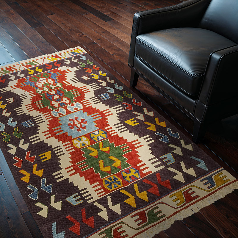 Çok Renkli Yeni El Dokuma Kilim - K0033236