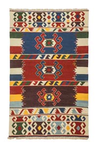 Multicolor New Handwoven Turkish Kilim Rug - 4' 1" x 6' 6" (49" x 78")