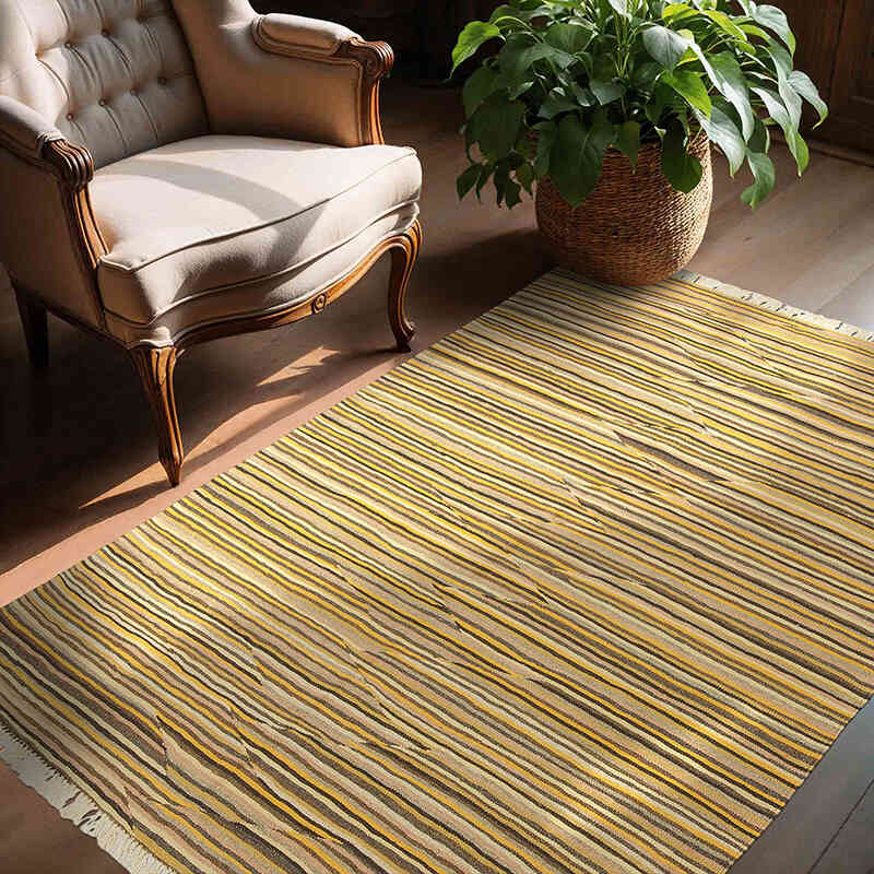 Çok Renkli Yeni Kök Boya El Dokuma Kilim - 138 cm x 177 cm - K0033240