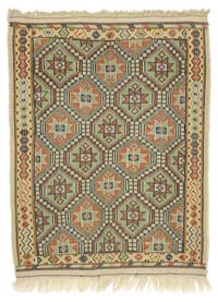 Beige Vintage Konya Jijim Rug - 4' 2" x 5' 6" (50" x 66")