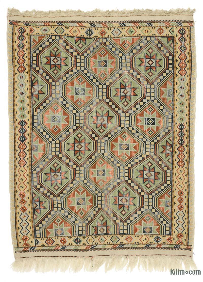 Beige Vintage Konya Jijim Rug - 4' 2" x 5' 6" (50 in. x 66 in.) - K0033322