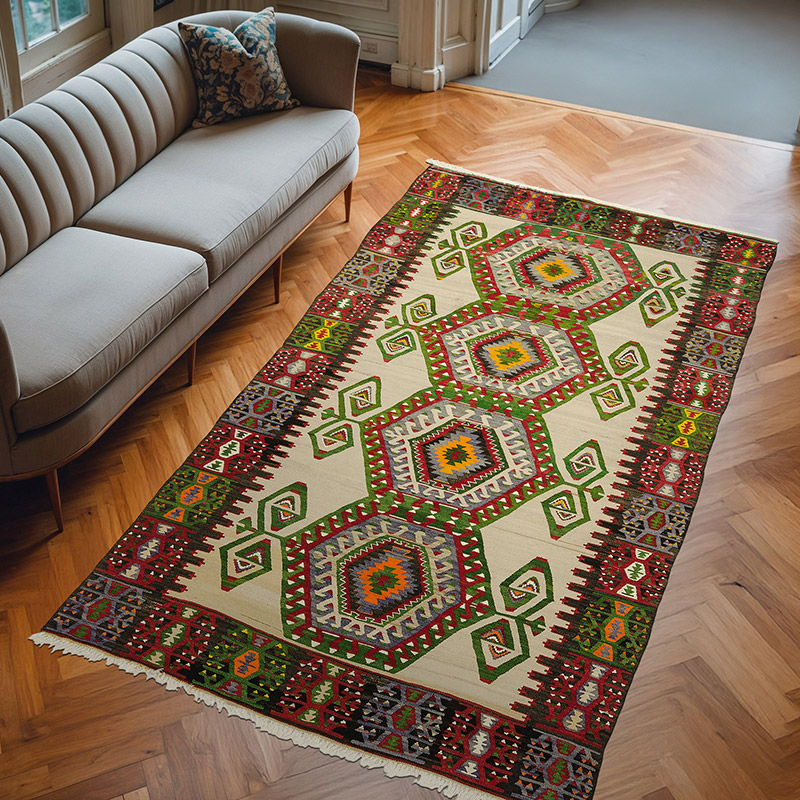 Çok Renkli Aydın Kilimi - 172 cm x 295 cm - K0033335