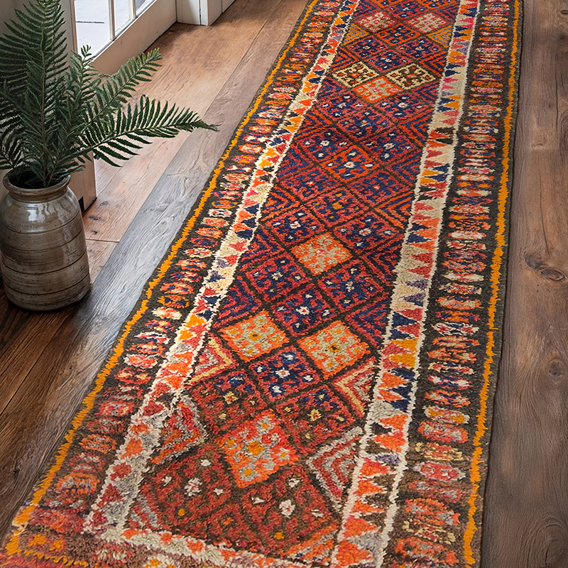 Alfombra Vintage de pasillo - 90 cm x 334 cm - K0033588