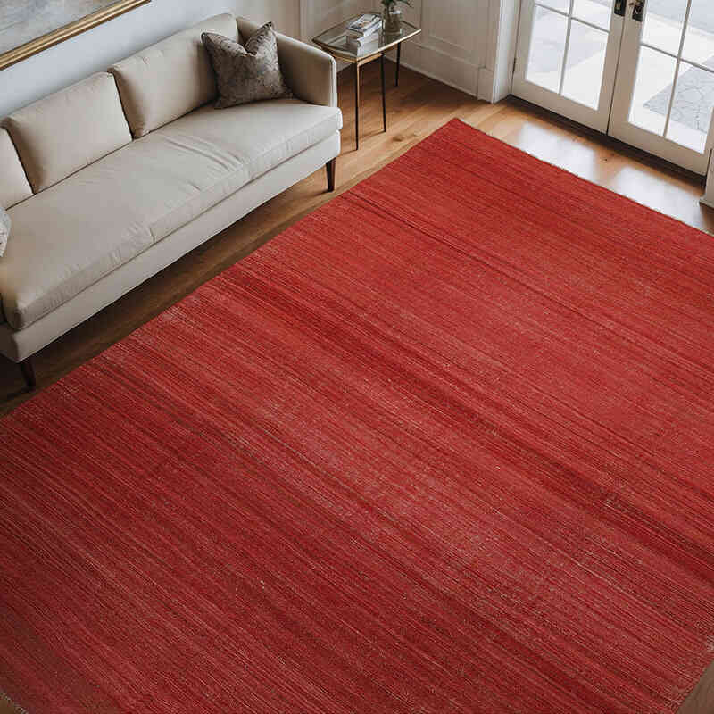 Rojo Nueva Alfombra Turca Kilim - 278 cm x 338 cm - K0033620