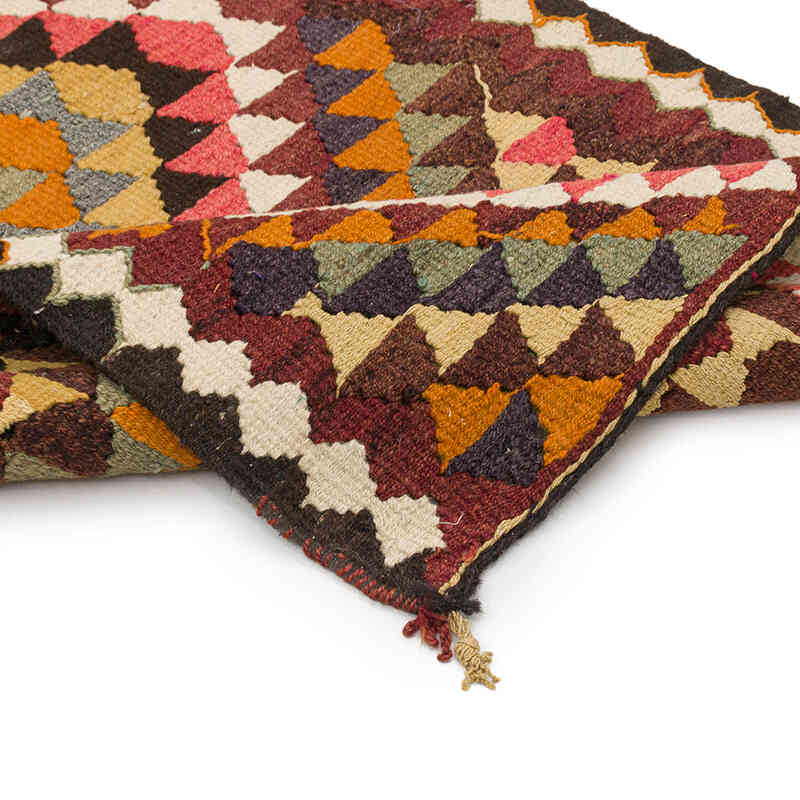 Çok Renkli Vintage Anadolu Kilim Yolluk - 90 cm x 373 cm - K0033756