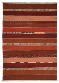 New Handwoven Turkish Kilim Rug - 6' 9" x 9' 9" (81" x 117")