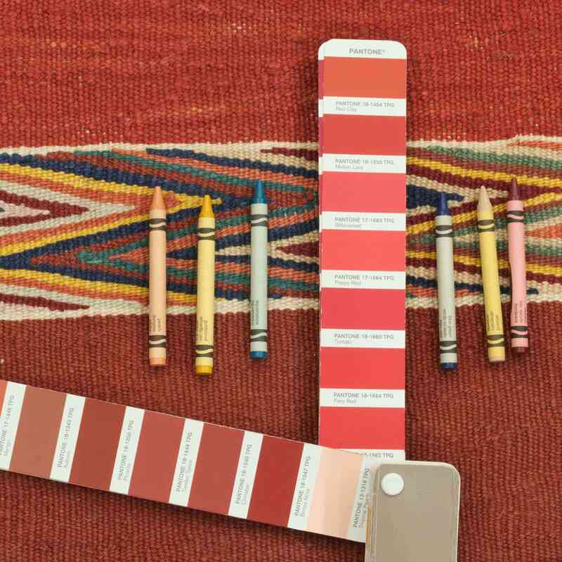 Kırmızı Yeni Kök Boya El Dokuma Kilim - 206 cm x 298 cm - K0033763