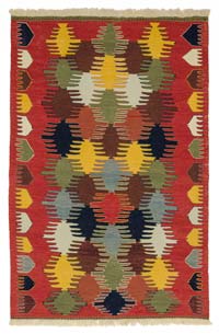 Çok Renkli Yeni Kök Boya El Dokuma Kilim - 126 cm x 186 cm