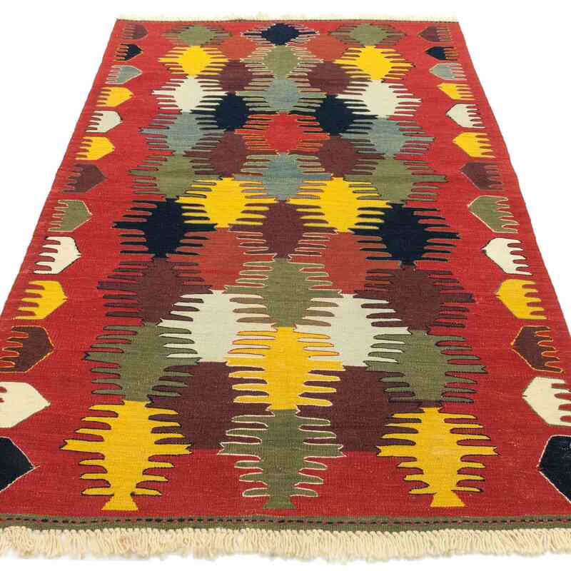 Çok Renkli Yeni Kök Boya El Dokuma Kilim - 126 cm x 186 cm - K0033780