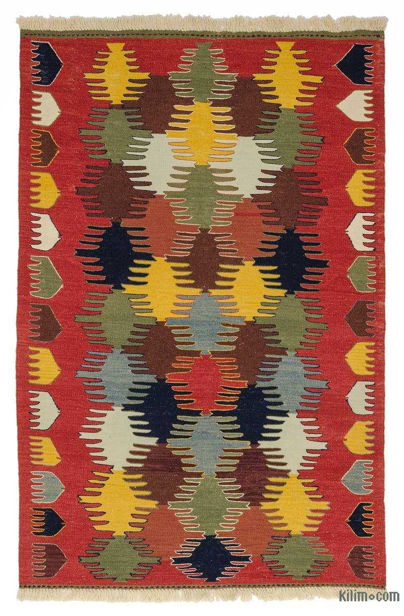 Çok Renkli Yeni Kök Boya El Dokuma Kilim - 126 cm x 186 cm - K0033780