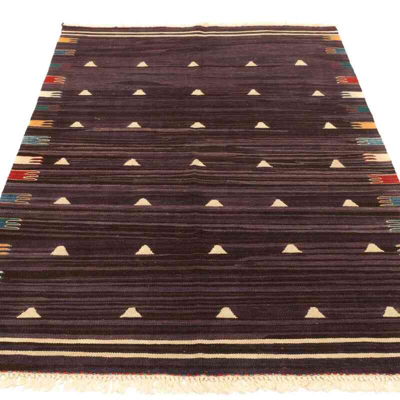Purple New Handwoven Turkish Kilim Rug - K0033785