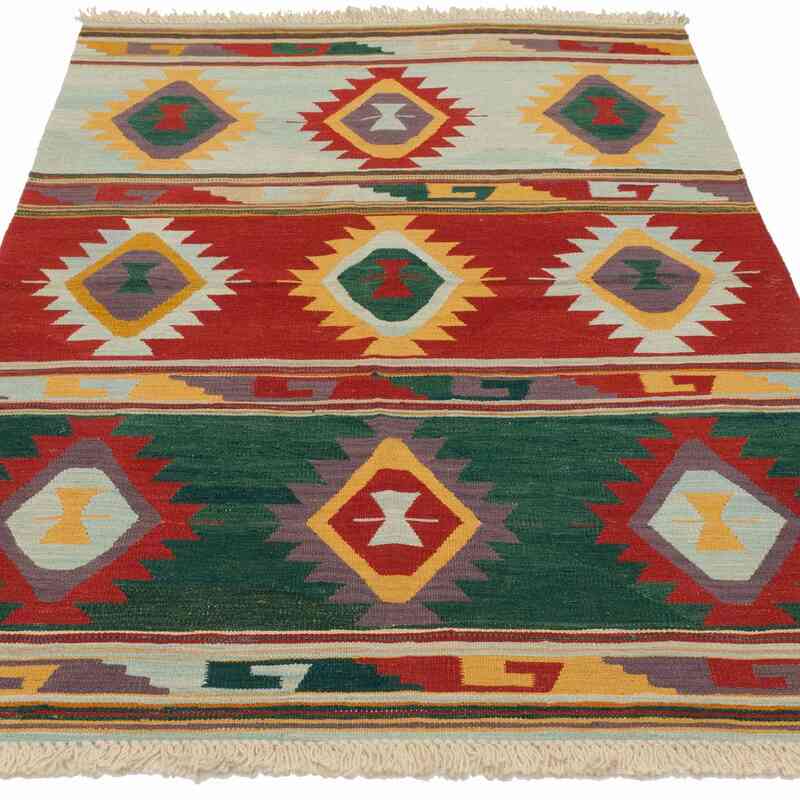 Multicolor New Handwoven Turkish Kilim Rug - 4'  x 5' 10" (48" x 70") - K0033787