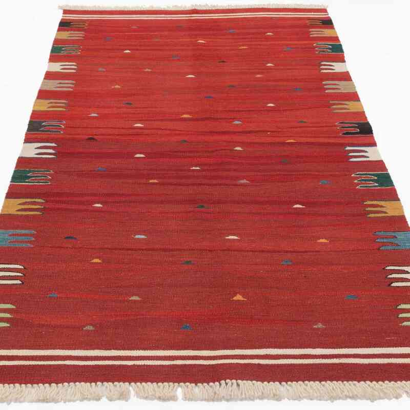 Rojo Nueva Alfombra Turca Kilim - K0033788