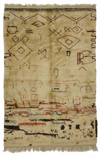 Bej Yeni Fas Stili El Dokuma Tulu - 120 cm x 188 cm