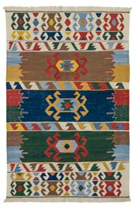 Multicolor Nueva Alfombra Turca Kilim - 122 cm x 181 cm