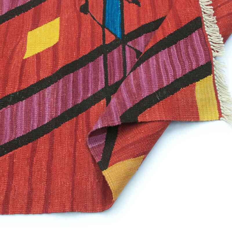 Kırmızı Yeni Kök Boya El Dokuma Kilim - 137 cm x 199 cm - K0033801